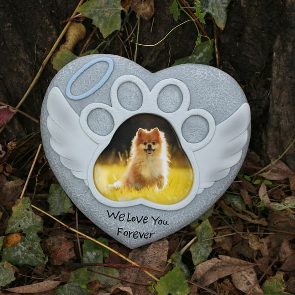 Pet Photo Frame Tombstone Resin Ornament Heart-shaped Pet Commemorative