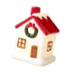 thumbnail image 1 of Mini casa navideña de cerámica, adorno navideño, decoración, regalo decorativo con luz Arco de borde rojo, 1 of 9