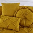 thumbnail image 3 of Chezmoi Collection Sydney 7-Piece Pinch Pleat Comforter Set, Lightweight Pintuck Bedding for All Season, King, Mustard Yellow, 3 of 9