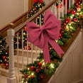 thumbnail image 4 of Christmas Decorations 19.68in Large Red Christmas Bows Outdoor Decoration for Christmas Tree Christmas Spring Festival Bow Decoration for Home Party Wreath Fence Fireplace Stairs Railing Door, 4 of 8