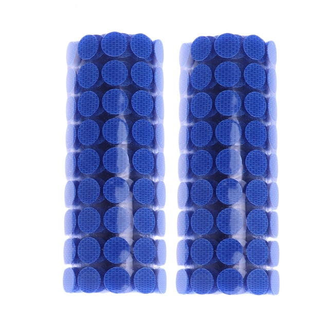 Shisuyan 900 Pcs 10mm Diameter Round Back Sticky Tapes Hook and Loop Self Adhesive Dot Tapes Blue