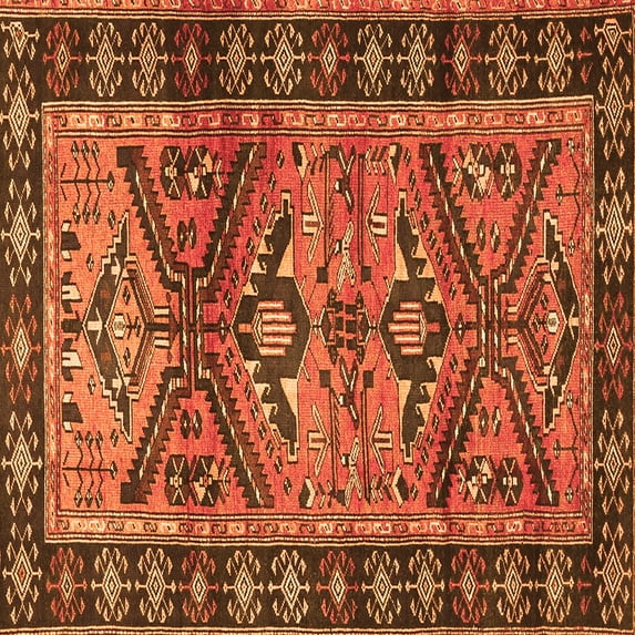 Ahgly Company Indoor Square Persian Orange Traditional Area Rugs, 5' Square