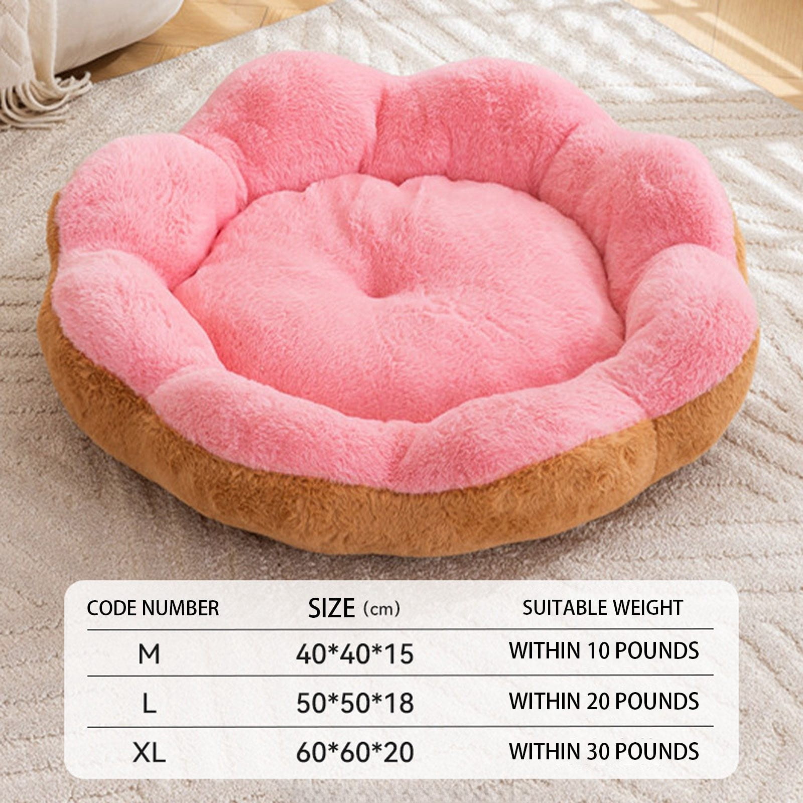 Heated Pet Bed for Cats and Dogs Cozy Winter Warmer Cushion with Soft Fabric