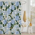thumbnail image 3 of Shower Curtain Blue Hydrangea Floral Shower Curtains for Bathroom Decor, Waterproof Polyester Shower Curtain Set with Hooks, Standard Size 72" x 72" Watercolor Flowers, 3 of 9
