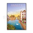thumbnail image 3 of Annecy – Canal Thiou – Saboya, playa Ile Notre Dame, La Turballe – playa Pembrane, Bretaña, cartel de viaje Golfo de Morbihan, 3 of 5
