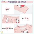 thumbnail image 4 of White Kitten Heart Pattern Cotton Pajamas 2 Piece Set Sleepwear Soft and Comfortable Homewear Nightwear, 4 of 7