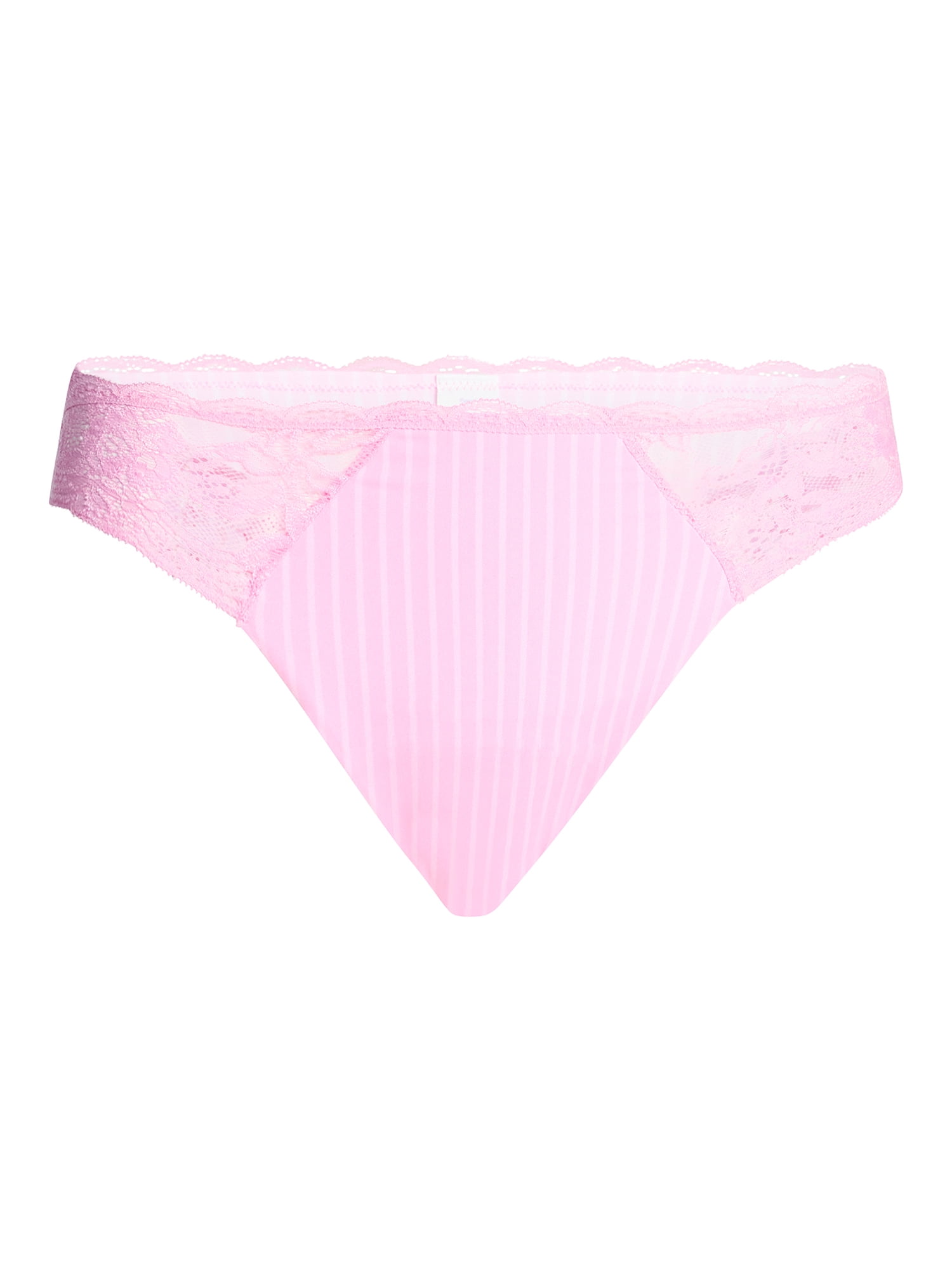 Joyspun Women's Microfiber and Lace Cheeky Panties, 3-Pack, Sizes XS-3XL