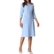 thumbnail image 4 of INSPIRE CHIC Vestido A-Line para Mujeres con Color Contrastante, Vestido de Tweed para Usar en el Trabajo, Talla M Azul, 4 of 6