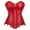 Red, variant on Corset Leather Pirate Cosplay Women Bustier Top Black 3XL