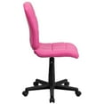 thumbnail image 4 of Kingfisher Lane Chaise de Bureau Moderne en Vinyle Matelassé à Dossier Mi-Haut, Rose, 4 of 6