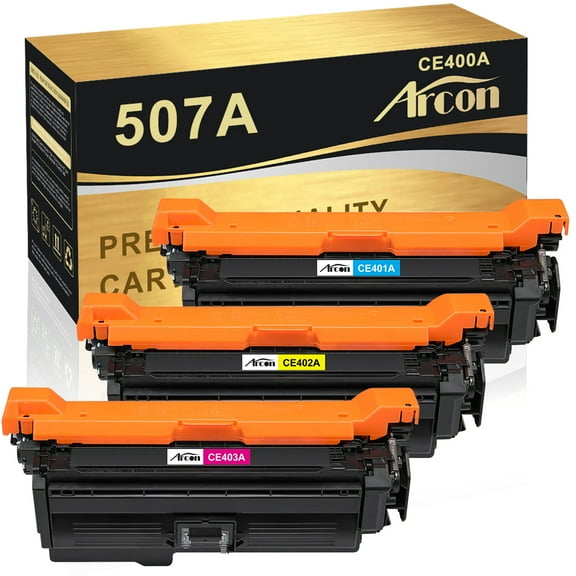 Arcon 3-Pack Compatible Toner for HP 507A CE401A Works with HP LaserJet Enterprise 500 color M551dn M551n M551xh MFP M575dn M575F 575c MFP M570dn 570dw (Cyan Magenta Yellow)