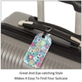 thumbnail image 3 of Square 2Pack PU Leather Cute Blue Floral Flower Cruise Luggage Tag with Privacy Cover and Name ID Tag for Travel Handbags Backpacks Luggage Tags, 3 of 6