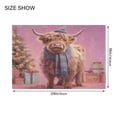thumbnail image 2 of 2 Piece Bath Mat Set with U-Shaped Toilet Mat and Rectangle Bath Rugs Non Slip Machine Washable Bathroom Mats Cow Wearing Christmas, 2 of 7