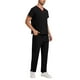 thumbnail image 4 of Penkiiy Scrubs Set para hombres, Classic V-Neck Stretch Top& Pantalones rectos Yoga Waistband L Negro, 4 of 9