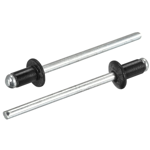 Unique Bargains Rivets Aveugles Tête Ronde Plate en Aluminium de 3,2 Mm x 5 Mm, Pack de 200 Noir