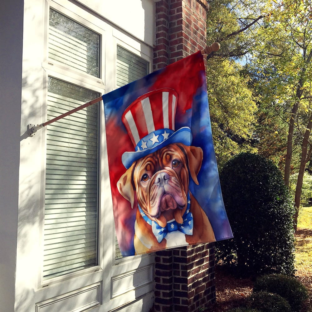 Dogue de Bordeaux Patriotic American House Flag 28 in x 40 in
