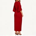 thumbnail image 4 of Aimik Women's V-Neck Short Sleeve Twist Front Slit Midi Dress Ruched Bodycon Elegant Evening Cocktail Dress, 4 of 5