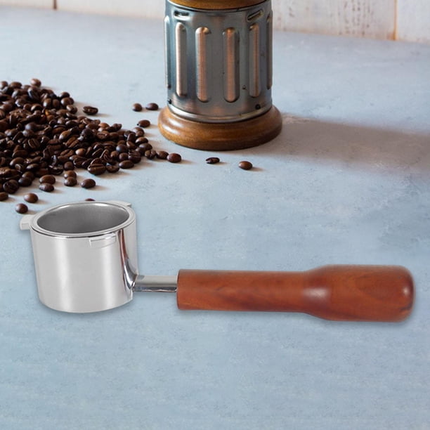 Portafiltro de Espresso perfecl Sin Fondo con Mango de Madera para Máquina de Café EC9155 Marron Oscuro