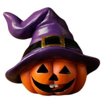 Ornament-Halloween Decorations-Witch Hat Pumpkin Figurine – Halloween & Christmas Photo Prop Cute Table Décor & Craft Supply