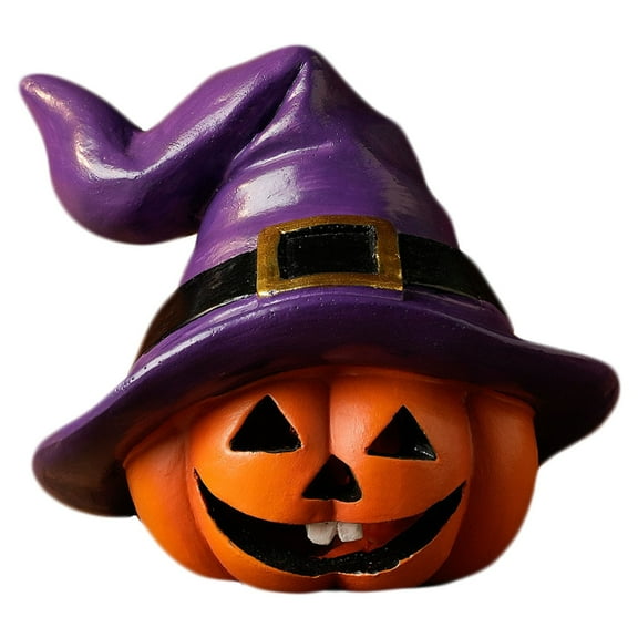 Ornament-Halloween Decorations-Witch Hat Pumpkin Figurine – Halloween & Christmas Photo Prop Cute Table Décor & Craft Supply