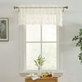 thumbnail image 3 of THD Joelle Floral Rod Pocket Lace Semi Sheer Voile Short Valance for Small Windows, Kitchen & Bathroom - 54 x 18 Inch Long (Ivory Valance), 3 of 6