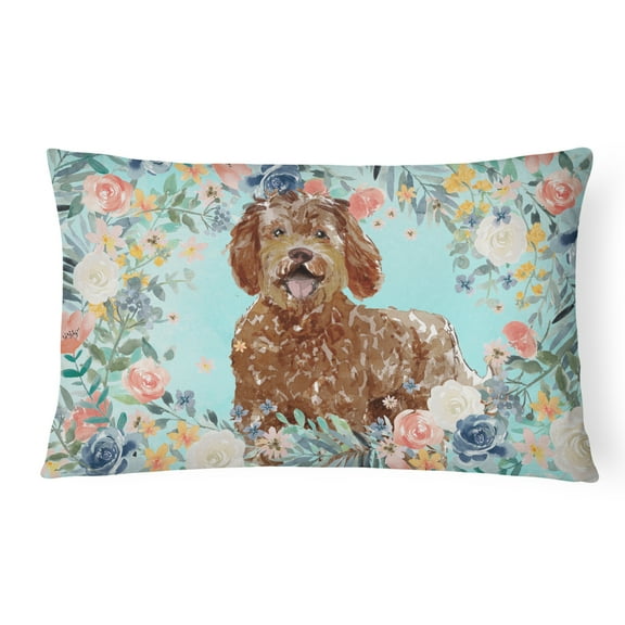 Carolines Treasures CK3421PW1216 Labradoodle Canvas Fabric Decorative Pillow 12H x16W multicolor