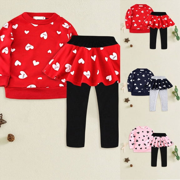Girl Clothes Fall Winter Toddler Outfits for Girls Shirt Tops Pants Girls Clothing Set 6 12 18 Months 2T 3T 4T 5T ChildrenPink,6-7 Years