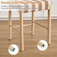 thumbnail image 6 of Zesthouse Upholstered Linen Bar Stools Set of 2, 26" Modern Counter Height Barstools with Arched Back & Solid Wood Legs, Farmhouse Wooden Kitchen Island Chairs, Brown and White Striped, 6 of 11