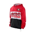 thumbnail image 2 of Men's New Era Scarlet San Francisco 49ers Ripstop Quarter-Zip Hooded Windbreaker, 2 of 5