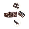 thumbnail image 2 of INSPIRE CHIC Women's Faux Leather Grommet Belt Single Prong Pin Buckle Studded Waist Belt for Jeans 104cm/40.94" Black & Coffee, 2 of 7