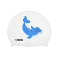 thumbnail image 1 of Gorro de natación de silicona de dibujos animados de delfín único 1 Pc Blanco Azul, 1 of 6