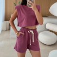 thumbnail image 2 of Nmmued Two Piece Short Set for Women, Workout Sets for Women, Tank and Shorts Set Women, Athleisure Sets Women, Summer Sets for Women, Red M, 2 of 4