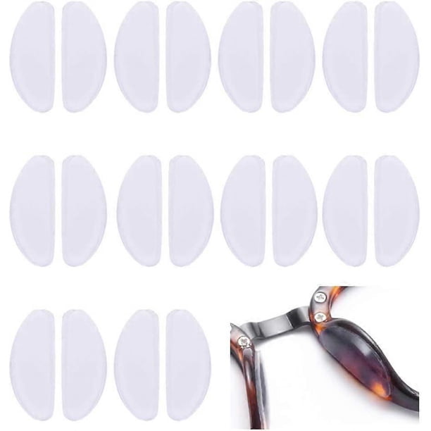 10 Pairs 1mm Non-Slip Silicone Nose Pads Adhesive Nose Pads D-Shape Inflatable Cushion Glasses Pads Sunglasses Accessories - Transparent