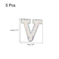 thumbnail image 2 of Parche Termoadhesivo Letra V Unique Bargains Imitación Diamante Brillante Perla Alfabeto 5uds, 2 of 5