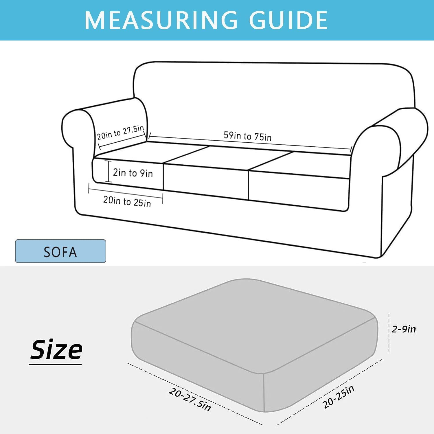 8 Pack 100% Waterproof Patio Sofa Cushion Covers, Stretch Outdoor/Indoor Individual Seat Cushion Cover Furniture Protector Sofa Slipcover, Dark Green