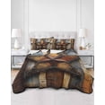 thumbnail image 3 of Farmhouse Retro Twin Size Down Alternative Comforter, Lightweight Comforter Quilt Bedding Set with Pillow Shams Brown Country Texas Star Wooden Grain All Seasons Bed Comforter Duvet Insert 68"x86", 3 of 7