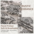 thumbnail image 3 of OVZME Black Floral Printed Curtains 84 Inches Long 2 Panels Set, Farmhouse Faux Linen Light Filtering Rod Pocket Window Drapes for Living Room Bedroom, Each 40"W x 84"L, 3 of 9