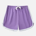 thumbnail image 5 of Sopiago Toddler Shorts Girls Running Gym Workout Shorts for Kids Toddler Active Dolphin Shorts Drawstring Cotton Soccer Shorts for Girls Purple,9-10 Years, 5 of 5