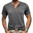 thumbnail image 2 of Besolor Men's Short Sleeve Shirts Classic Casual Summer T-Shirts Lightweight Basic Solid Button Pullover Tee Shirts, 2 of 6