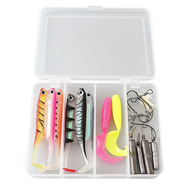Kit Señuelos Pesca Con Anzuelos Cebo Gusano Suave para Dulce Y Salada