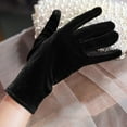 thumbnail image 5 of Bibifish Womens Gloves Elegant Velvet Gloves Solid Color Short Length Soft Fit Daily Wear Comfy Retro Style Party Wedding Gloves For Ladies, 5 of 6