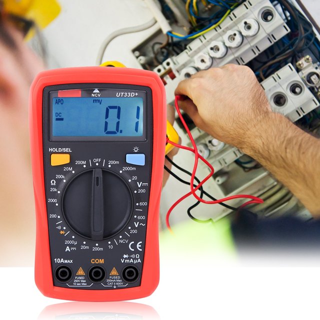 Voltímetro digital, multímetro UT33d, portátil, de plástico, grande, medidor de CA D, herramientas de electricista de grado profesional