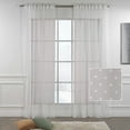 thumbnail image 2 of 3S Brother's White Lace Sheers Dots Pattern Curtains Extra Long Set of 2 Panels Rod Pocket & Back Tab Home Décor Window Custom Made Drapes -Made in Turkey Each Panel (100"W x 84"L), 2 of 5
