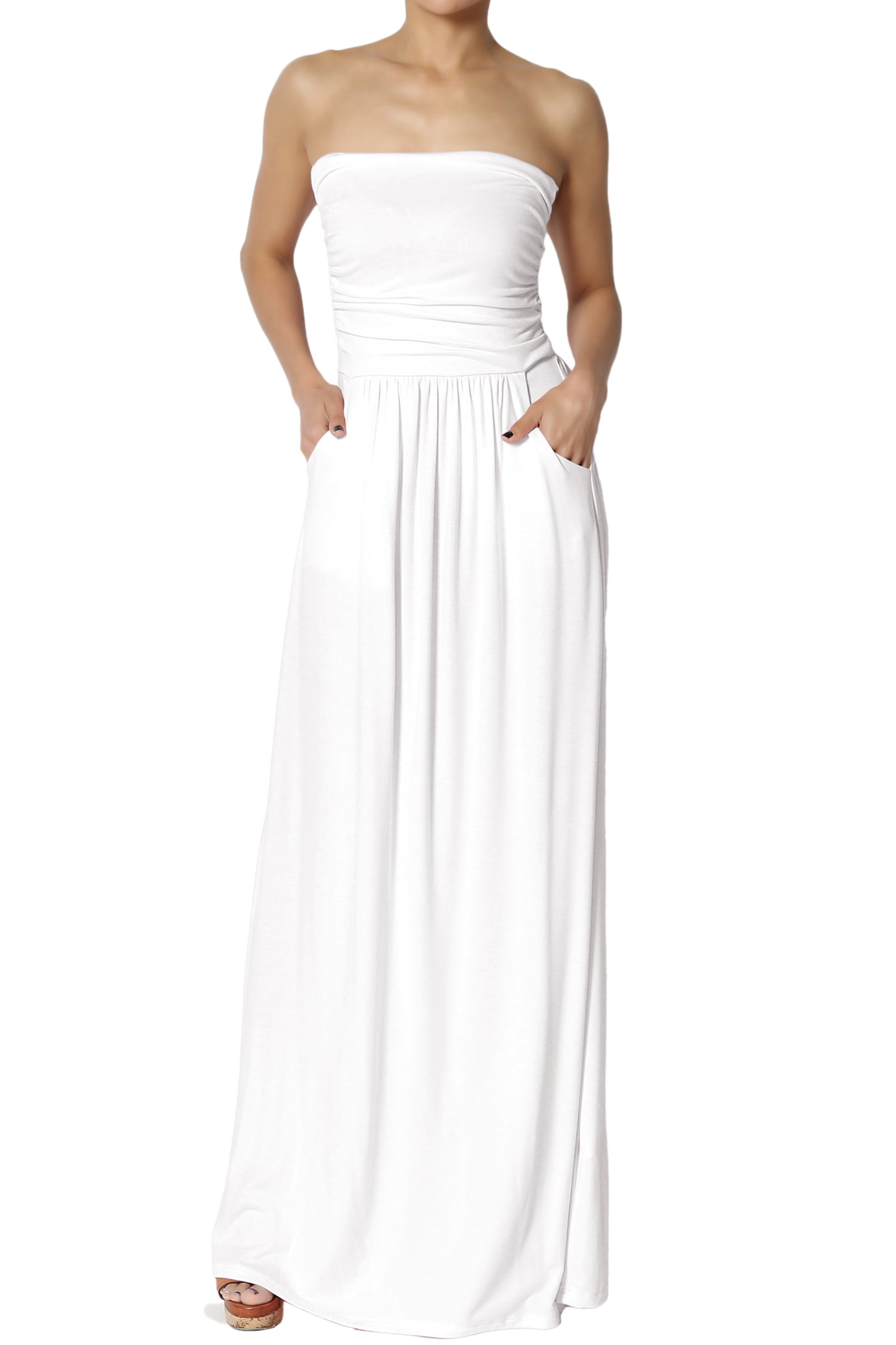 white tube top maxi dress