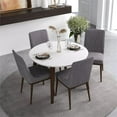 thumbnail image 2 of Allora 5-Piece Mid-Century Modern Dining Set with 4 Fabric dining chairs in Gray, 2 of 6