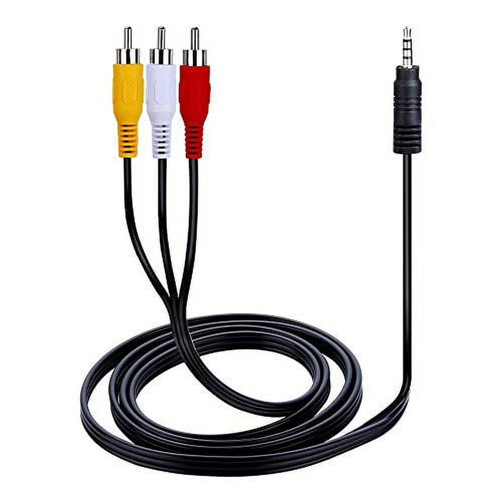 axGear AUX Male 3.5mm to 3 RCA AV Audio Video Male Converter Cable TV Cord Adapter Wire