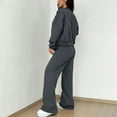 thumbnail image 5 of Women 2 Piece Outfits Sweatsuit Oversized Zip-Up Sweatshirt Sweatpants Tracksuit Sweat Lounge Matching Set 2025 Fall Trendy, 5 of 6