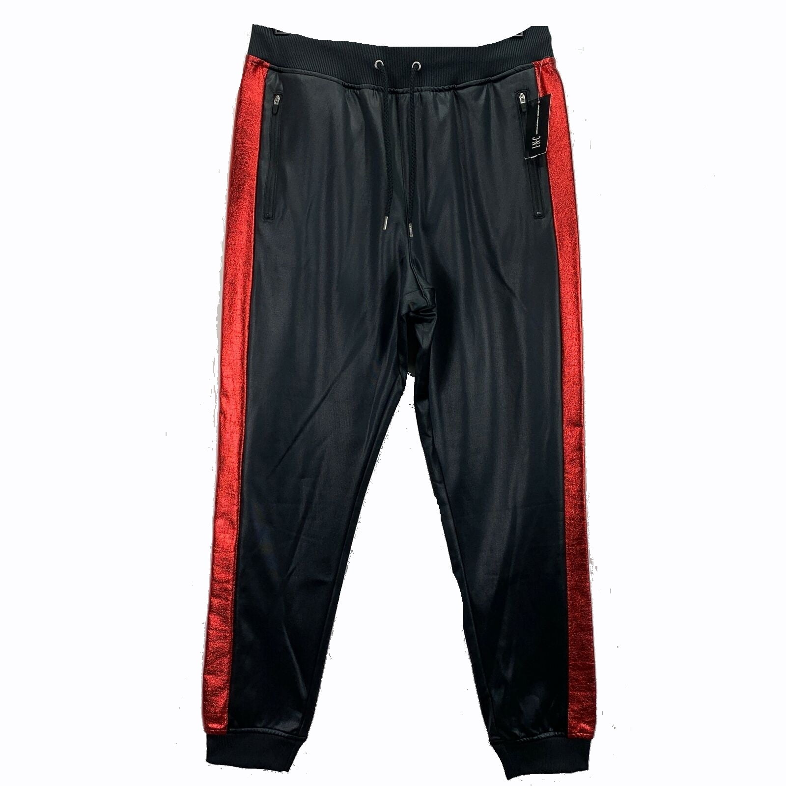 INC Pants Mens Pants Red Jogging Shimmer Metallic Striped XS