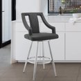 thumbnail image 2 of Swivel Bar Stool with Metal Footrest and Open - Back Design / Comfortable and Breathable Seating, 2 of 4