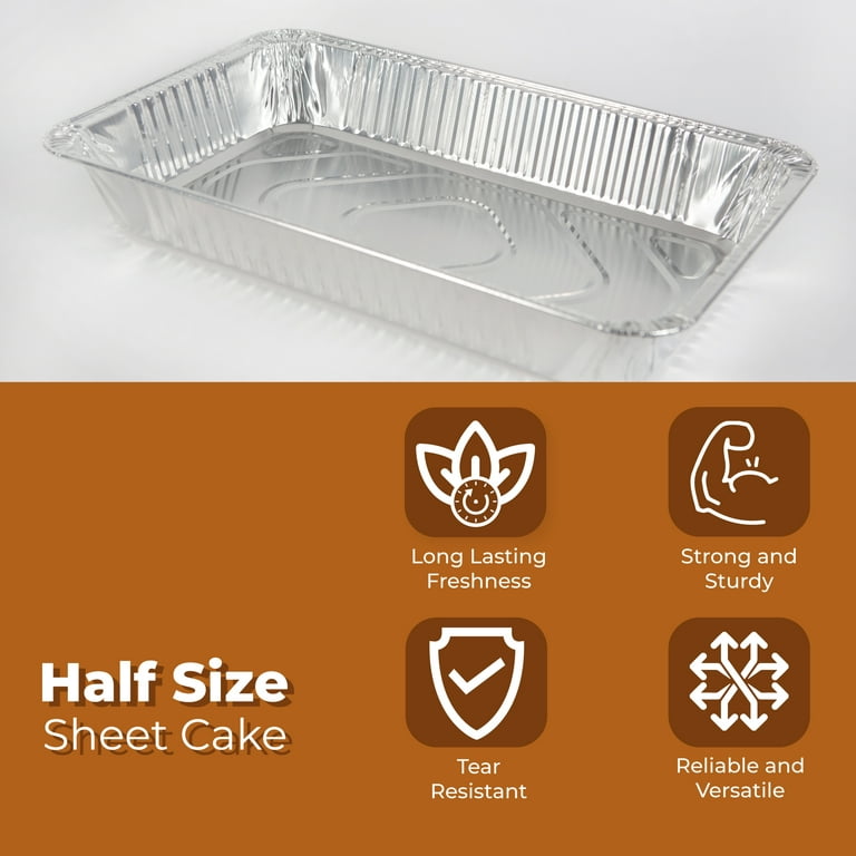 Disposable Half Size Sheet Cake Pan - 100 Pack (2.33 Cubic Ft.)